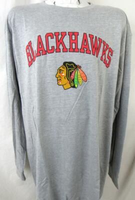 Chicago Blackhawks Big Mens 2XL - 6XL XLT - 4XT Long Sleeve Screened Tee ACHW 32