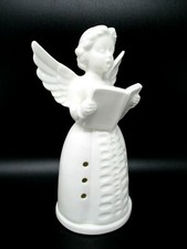 Singing Angel Caroler Candle Holder Cover white votive tealight Christmas vintag