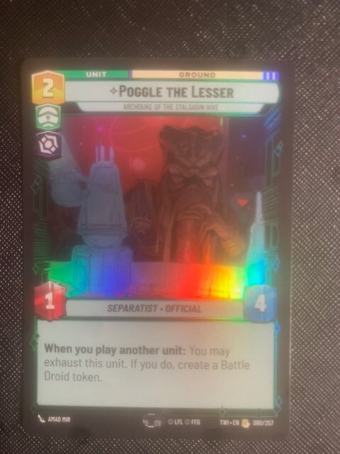 Star Wars Unlimited - POGGLE THE LESSER - 080/257 Twilight. Rare Foil