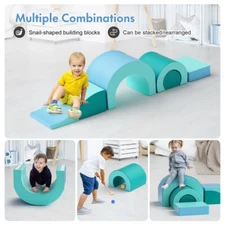 5pc Toddler Foam Play Set Soft Climbing Blocks Mat Active Kids Crawl Exploration