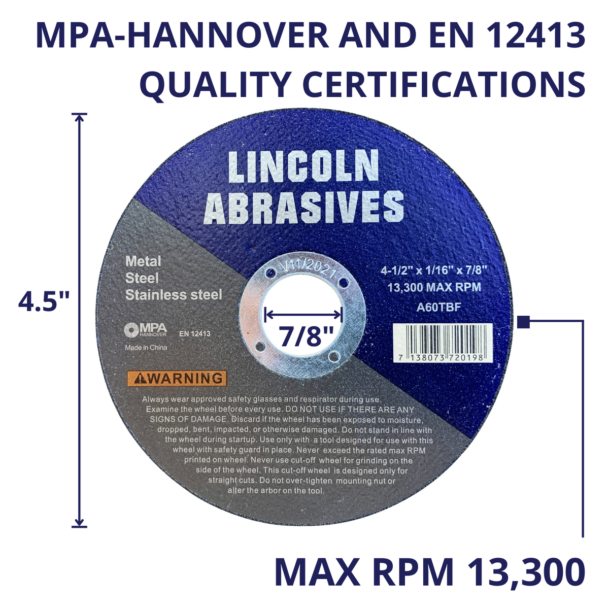 Weiler 56065 - Ruota Da Taglio Tipo 1, 3" X 1/16", A36T, 1/4" A.H - Foto 11