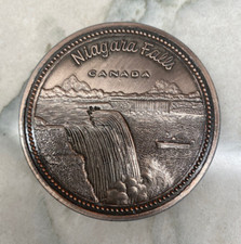 Vintage Niagara Falls Canada - Round Brass Belt Buckle