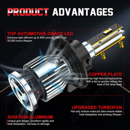 2pcs 6000K H13 9008 LED Headlight Bulb for Ford F150 2004-2014 Hi-Lo Beam 6000K - Picture 8 of 11