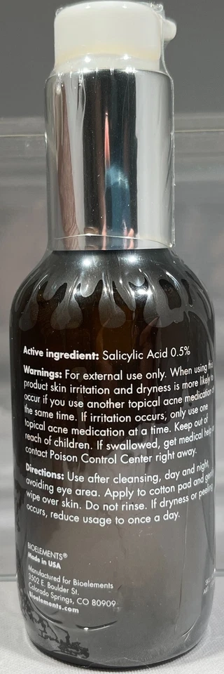 (TAL CUAL) Bioelements Tónico para el acné 0,5 % ácido salicílico tratamiento para el acné, 3 oz. Foto 2 de 3