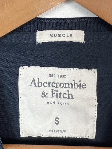 Camiseta Henley Abercrombie & Fitch para Hombre Mangas Largas Músculo Azul Marino Talla Pequeña - Imagen 3 de 4