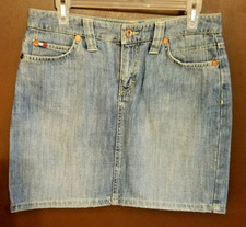 Tommy Hilfiger Women's Cotton 4 PKT. Denim Blue Jeans Above Knee Skirt Size 6