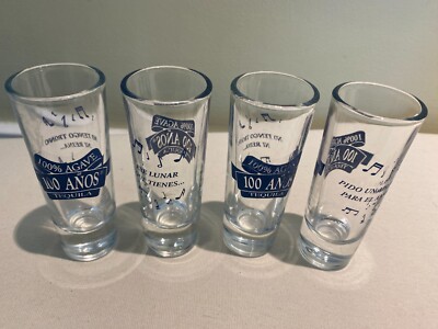 Four Shot Glasses 100% Agave 100 Anos Tequila - Ese Lunar Que Tienes - Crisa
