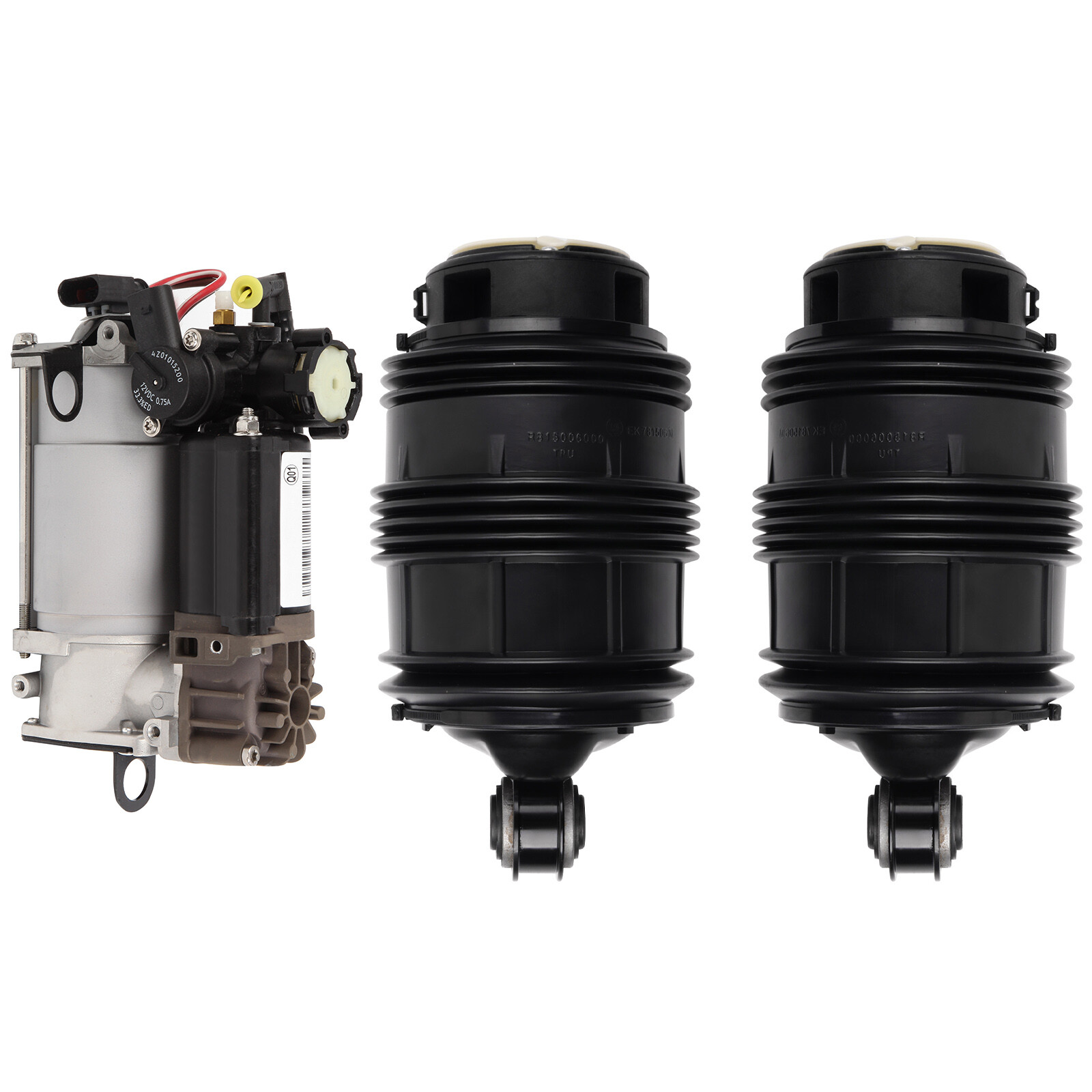 3PCS 2Pin Air Suspension Spring  +  Compressor Kit For Mercedes E320 E350 E500