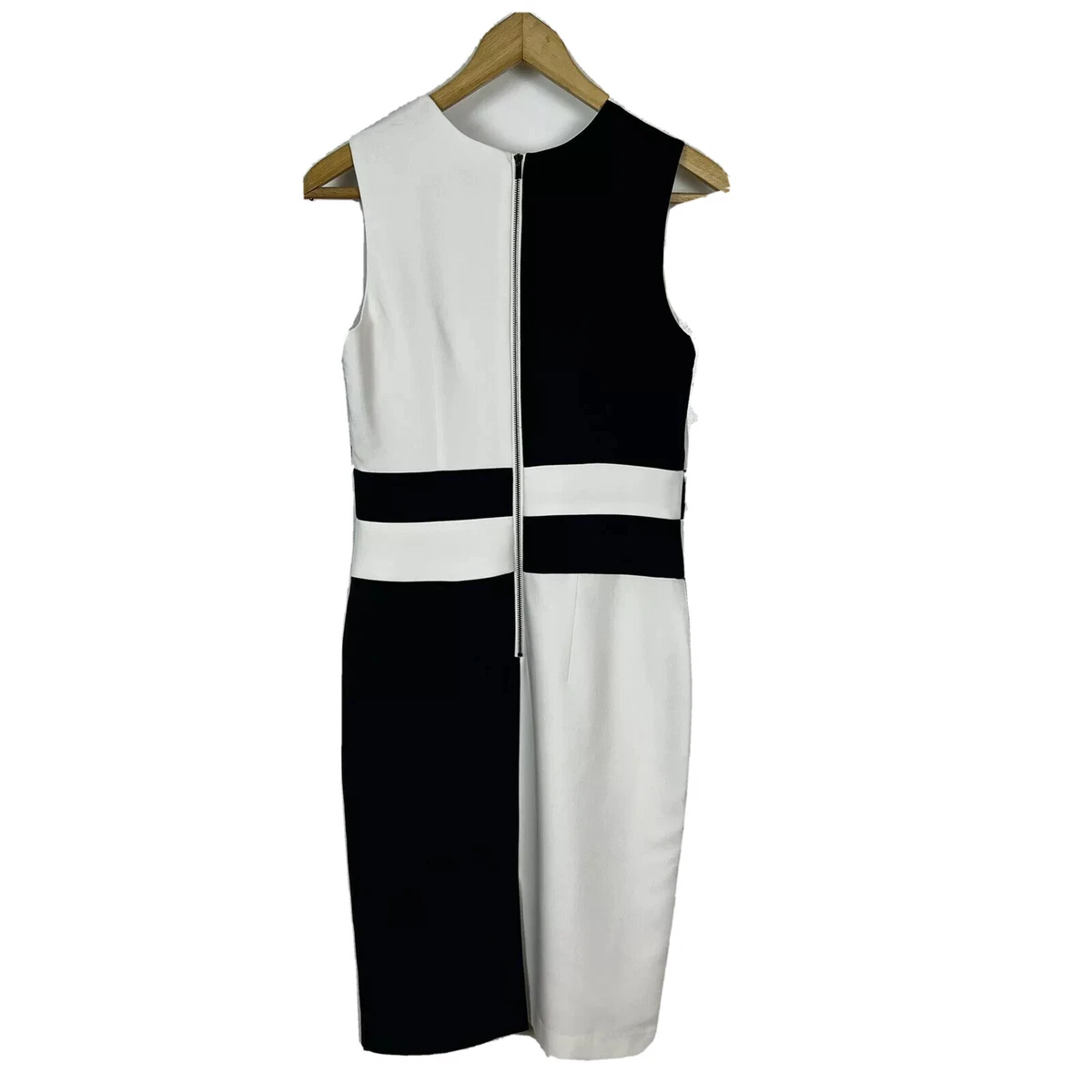Black and sale white colorblock dress