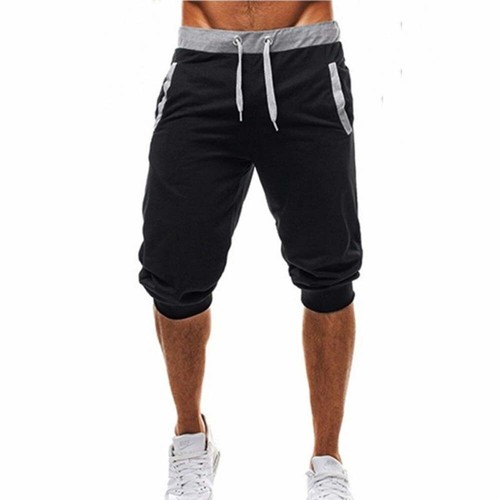 Men's 3/4 Knee Joggers Short Loose Casual Gym Sport Cropped Trousers | eBay