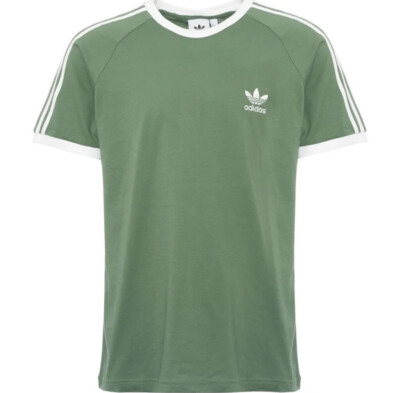 Adidas Originals Herren 3 Streifen Baumwolle T-Shirt Rundhalsausschnitt kurzärmeliges Oberteil