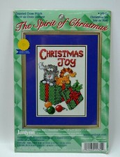 New 1999 Janlynn Cross Stitch Kit - " Christmas Joy " - 5" x 7" Finished Size