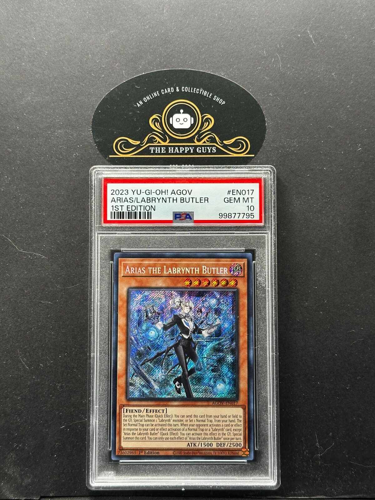 PSA 10 YuGiOh Age of Overlord Arias The Labrynth Butler 1st Edition Secret Rare