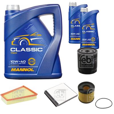 FEBI BILSTEIN Inspektionspaket 7L MANNOL Classic 10W-40 für Citroën Berlingo MF