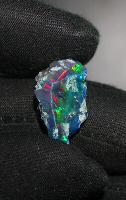 Opal, Ethiopian Black Opal Rough, AAA Fire Opal, Raw Crystal Black Opal 8.55 Cts