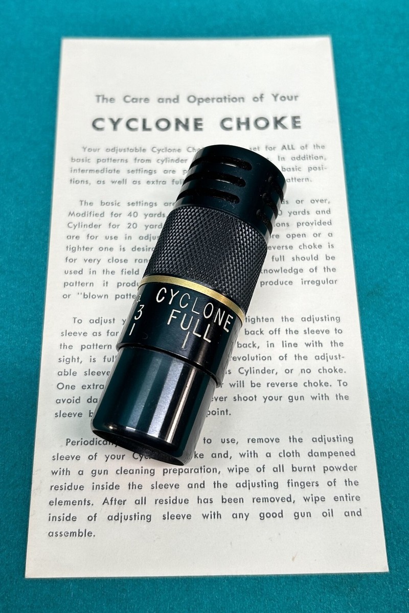 NOS. Cyclone Choke tube, Adjustable Vented 12 gauge shotgun, .782