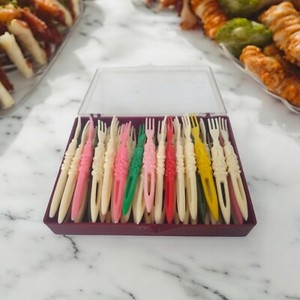 40+ Vintage Appetizer HorsD'Oeuvre Cocktail Party Forks Plastic Multi colored