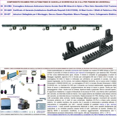 CREMAGLIERA IN NYLON 6 ATTACCHI ANIMA ACCIAIO CON VITI PER CANCELLO SCORREVOLE - Foto 3
