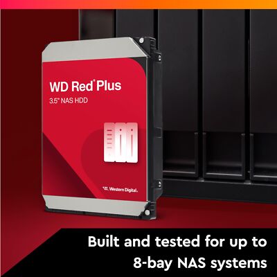 Western Digital 8TB WD Red Plus NAS Internal Hard Drive HDD