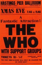 THE WHO Concert Window Poster - Pier Ballroom, Hastings 1965 - 18"x12" reprint