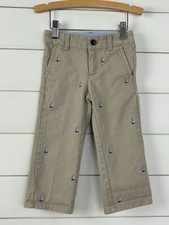 Boys JANIE JACK Sz 2T Khaki Pants Bottoms Sailboats Preppy