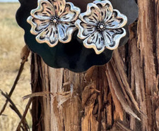 Tooled Flower Earrings (Studs)