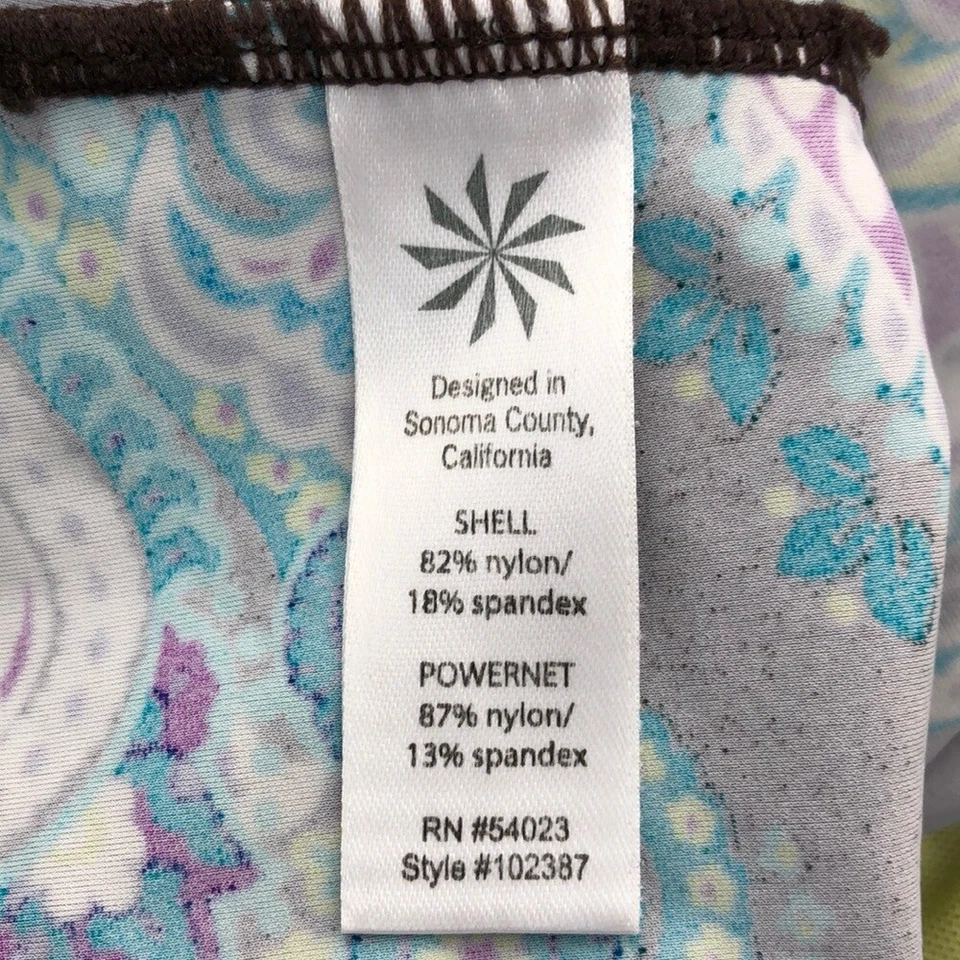 Women's Athleta Blue & Brown Paisley Swim Top sz S - Image 4 of 4