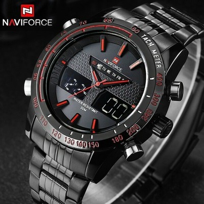 orologi da uomo NAVIFORCE 9024 lusso, orologio digitale al quarzo in  acciaio | eBay