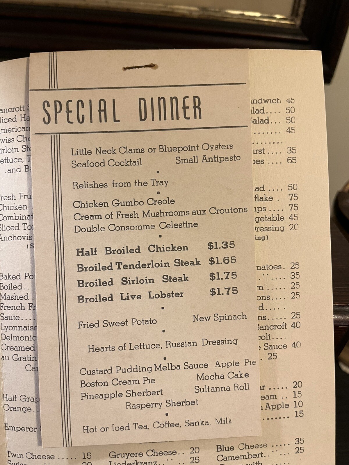 Early 1900's Hotel Bancroft Worcester Massachusetts MA menu eBay