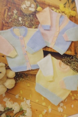 Stylecraft Knitting Pattern 4273 Wondersoft Baby DK Sweater Cardigans 12-24''
