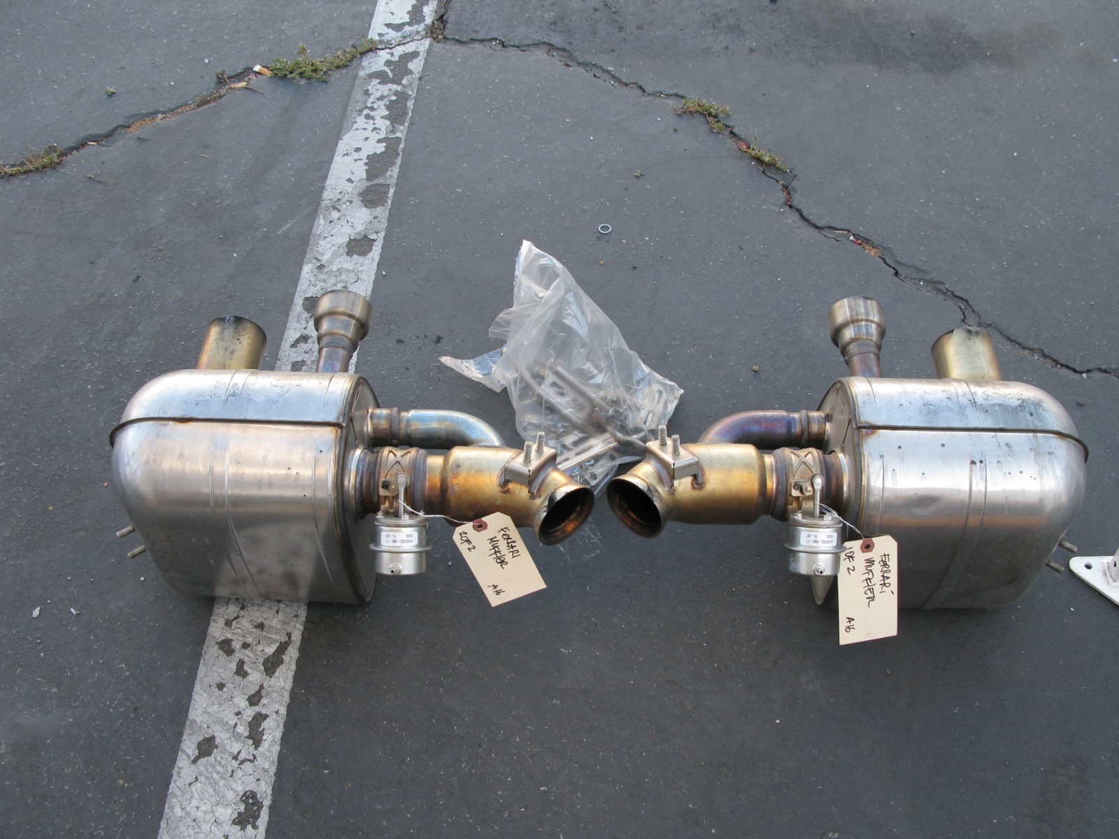 Ferrari California Turbo OEM Exhaust Muffler Pair 309364 309363
