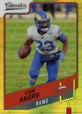 PANINI 2021 CLASSICS CAM AKERS #80 96/99 H2 PREMIUM TIMLESS TRIBUTES GOLD