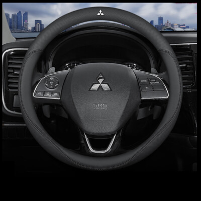 38cm/15'' Car Accessories Steering Wheel Cover Breathable Leather For Mitsubishi