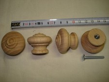 Bouton poignée en bois (1) diamètre 35 mm avec insert (réf N3) tiroir porte...