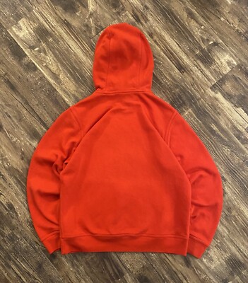 red nike hoodie with white checks