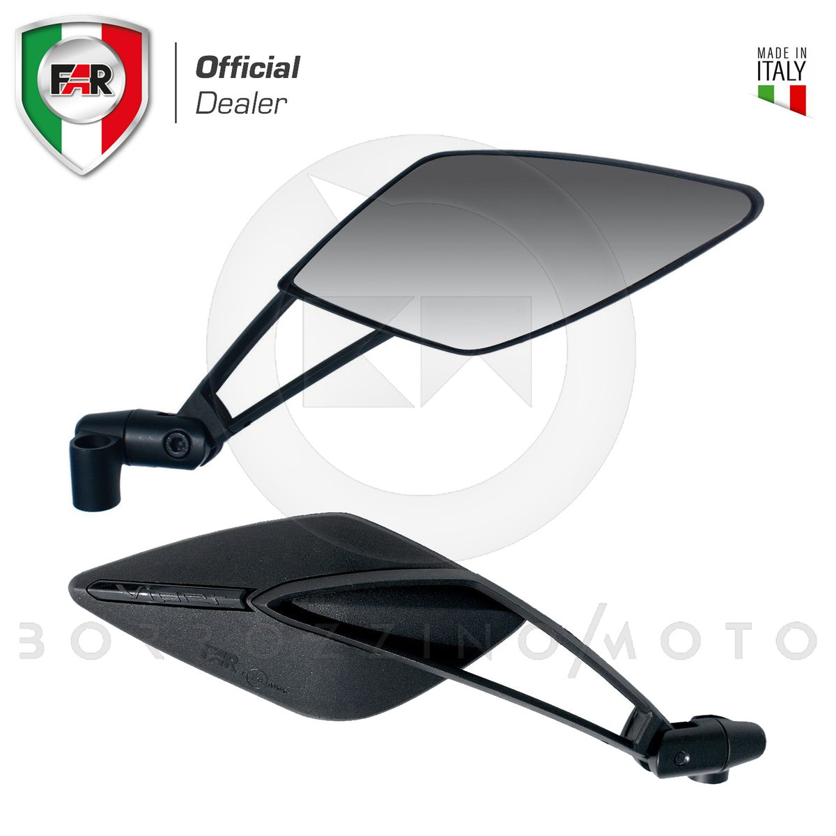 Coppia Specchietti Retrovisori Moto Rettangolari Universali