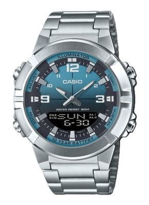 Casio Analog Digital Light Blue Dial Quartz Sports Men's Watch AMW-870DA-2A2V
