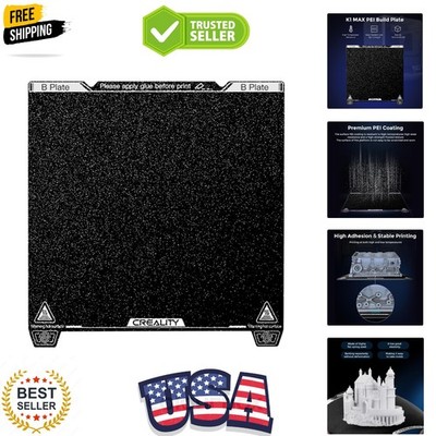 Official Creality K1 Max Matte PEI Build Plate Kit, 315 x 310mm Flexible Spri...