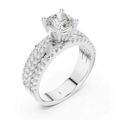 1,8 ct Cushion Lab Grown Diamond Timeless Proposal Woman Ring 14 K Gold...