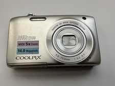 Nikon Coolpix S3100 Digital Camera Silver - PARTS OR REPAIR Only Screen Damage