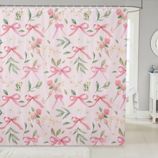 Bow Bath Curtain Boys Girls 72x72 Pink Girls Bow Shower Curtain for Kids Wome...