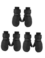 3 Pairs Kids Waterproof Mittens Thicken Toddler Winter Snow 3-6 Years Black