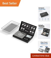 Pocket Digital Gram Scale 500g x 0.01g - High Precision with Tray  Backlit LCD