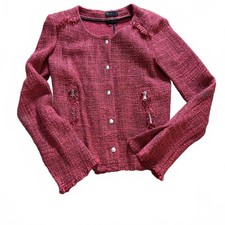 STILE BENETTON VTG Pink/Black Wool Blend Twee...