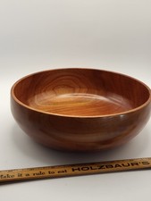 Vintage large hand-turned cherry wood bowl.