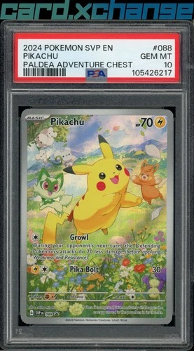 2024 Pokemon SVP 88 Pikachu Paldea Adventure Chest PSA 10 Gem Mint