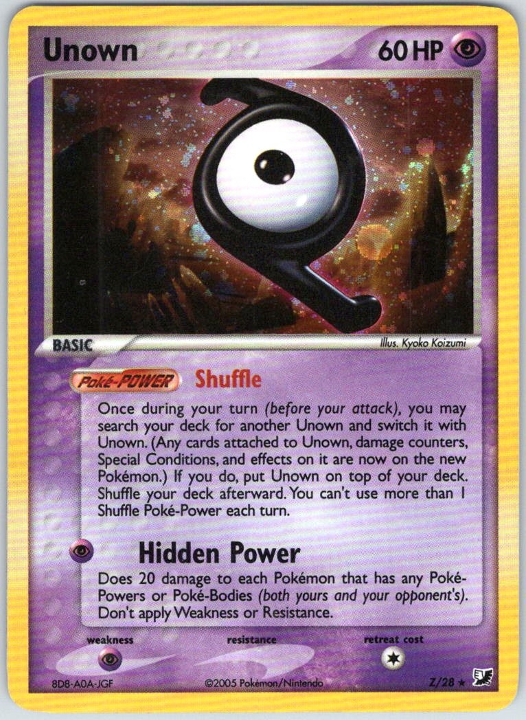 Unown Z/115 Rare Unseen Forces Pokemon NM