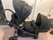 My Babiie MB33 Wózek tandemowy Dani Dyer Czarny wzór lamparta