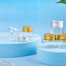 5PCS 10ml Empty Small Glass Storage Bottles Vials With Screw Cap Mini Jars