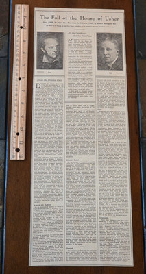 The Fall of House of Usher Edgar Allen Poe from Boston Evening Transcript 1920